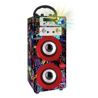 Altavoz Bluetooth Portatil Karaoke DYNASONIC 025-21 (Negro Neon) | Tecnología TWS, Diseño Fosforescente - details 1