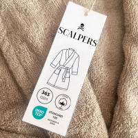 Scalpers Home Albornoz de Algodón 100% - 360GSM Gris con Ribetes Azules - Elegante y Sofisticado - details 29