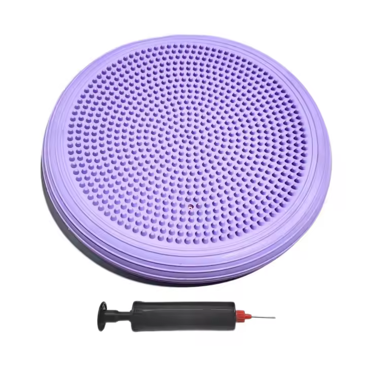 Estera de equilibrio, estera de equilibrio de yoga de PVC para fitness, estera de equilibrio con bomba de aire, colchoneta de equilibrio para columpio, masaje inflable, columpio (púrpura) - 1