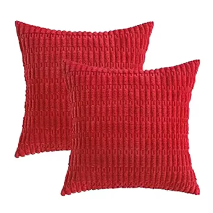 Paquete de 2 PANA Roja decorativa cojín cubre de Boho Rayas cojín cubre moderna Granja decoración del Hogar - 1