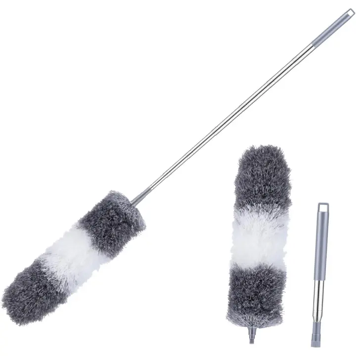 Plumero de Microfibra con Poste Extensible para Limpiar Polvo para Ventiladores Accesorio de Limpieza Eficaz y Práctico - 1