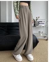 Pantalones Anchos De Pierna Para Mujer Cintura Alta Elegante Minimalista Primavera Verano Con Botones Y Bolsillos Talla Suelta - details 11
