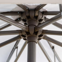 Parasol Voladizo Ø 2,67x2,45 m Parasol Doble Base Cruzada Maple Protección Solar Exterior Poliéster Acero Gris Claro - details 4