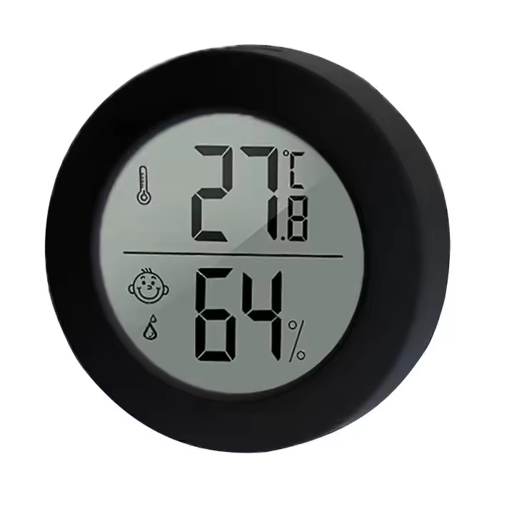 Mini Thermometer Hygrometer Round Indoor LCD Room Thermometer Humidity Meter Digital Indoor Room Temperature Tester - 1