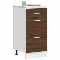 vidaXL Armario bajo “Lyon” de madera de ingeniería en color Blanco/Madera antigua/Gris hormigón y más | almacenamiento funcional diseño moderno para baño dormitorio sala - details 3