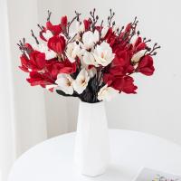 1PC Bouquet De Magnolias Artificiales Para Decoración De Hogar Bodas Navidad Fiestas Fotografía Accesorios Novia - details 0