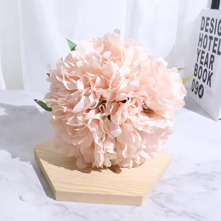 5pcs Flores Artificiales De Gran Tamaño En Blanco Hiedra Y Pino Alta Calidad Para Decoración De Hogar Y Bodas Bouquet De Lirio De Mar Y Peonía - 1
