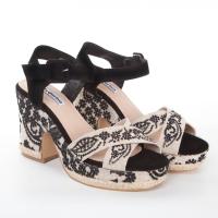 KTEY 523 BRIGIDA Sandalias plataforma mujer 32575 24V SANDALIA CRUZADA TACON YUTE ENCAJE NEGRO - details 0