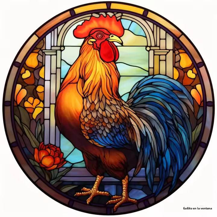 Placa Redonda De Aleación De Aluminio Con Tema De Gallo Mexicano Decoración Artística Para Escritorio Casa Granja Jardín Oficina Pared - 1