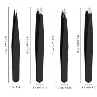 2/4Pcs Pinzas De Cejas Profesionales De Acero Inoxidable Para Eliminación De Cabello Y Extensión De Pestañas Herramienta De Maquillaje - details 5