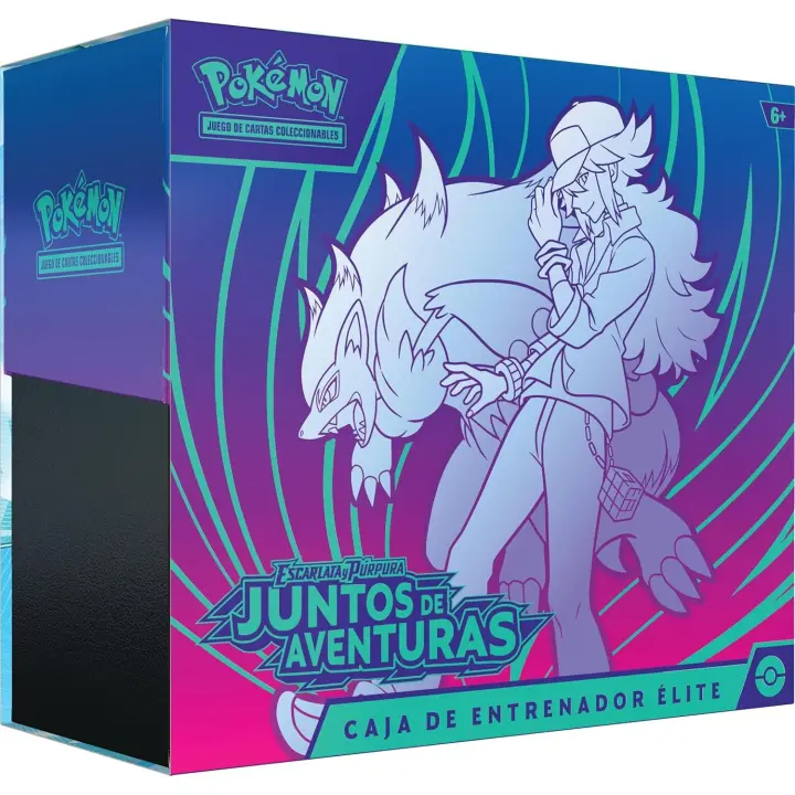 JCC Pokémon: Caja de Entrenador Élite de Escarlata y Púrpura - Juntos de Aventuras (1 Carta de promoción con ilustración expandida, 9 Sobres de Mejora y Accesorios prémium) - 1