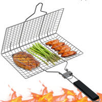 Cesta De Asado En Acero Inoxidable Con Plegable Para Camping Al Aire Libre Rack Para Pescado Carne Y Langosta Herramienta De Cocina Para Barbacoa - details 0