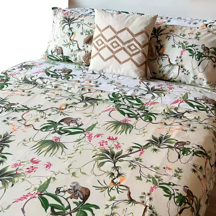 Funda Nórdica 100% Algodón Alo Home Tropical Monkey –  Cama 90, 135 y 150 cm + Fundas de Almohada - 1