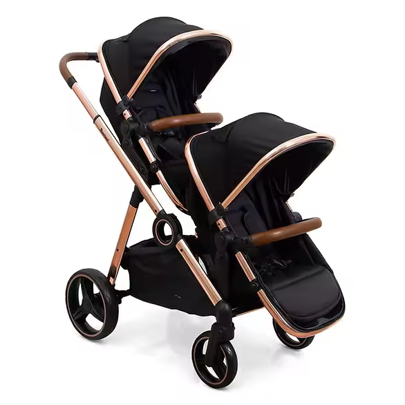 Carrinho de passeio para gémeos Conversível Duo Stroller Luiz Rose Gold Baninni - 1
