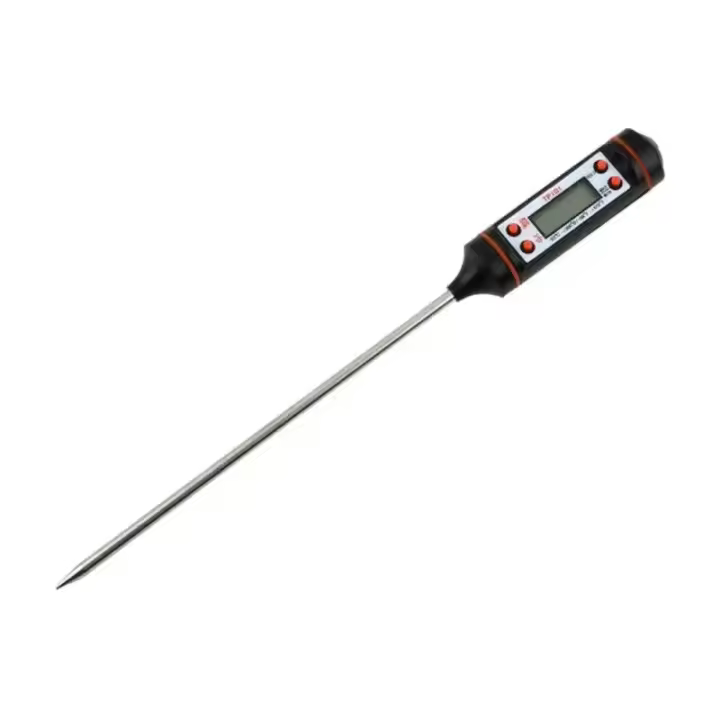 Termómetro De Alimentos Portátil De Acero Inoxidable Con Punta De Medición Para Cocina Herramienta De Medición De Temperatura De Comida - 1