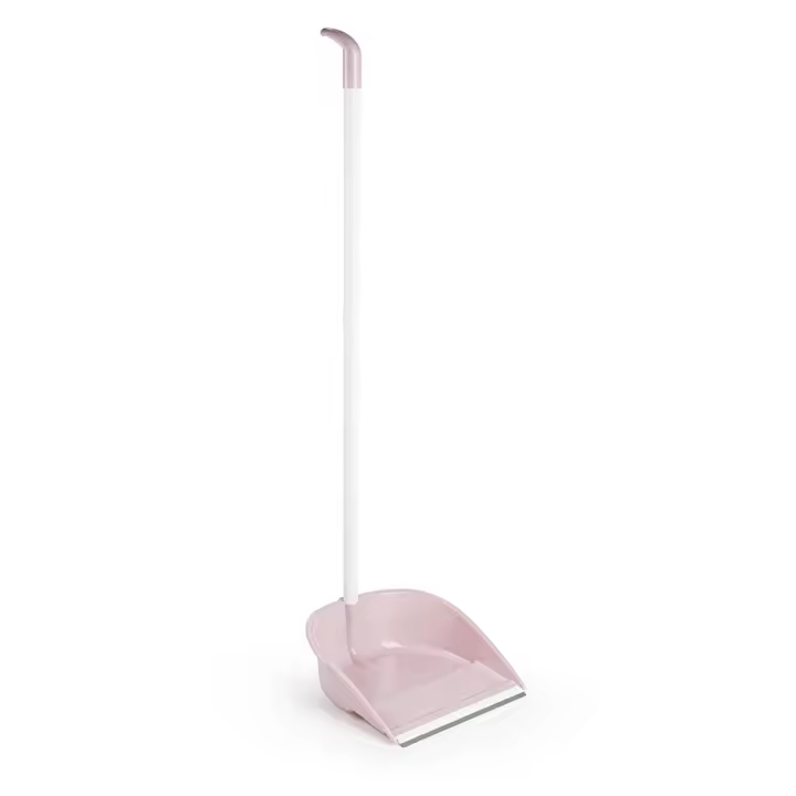 CABLEPELADO Recogedor con Palo plástico engomado | Resistente | Limpieza hogar | Herramienta de Limpieza | Apto para Limpieza de Polvo, Basura, Ceniza u Hojas | 84 cm Altura x 26 cm Ancho | Rosa - 1
