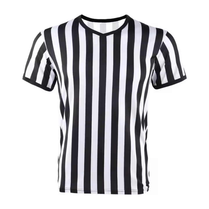 Uniforme De Arbitro Para Hombres Camiseta De Cuello V Manga Corta Polyester Ropa Deportiva Para Fútbol Baloncesto Entrenamiento - 1