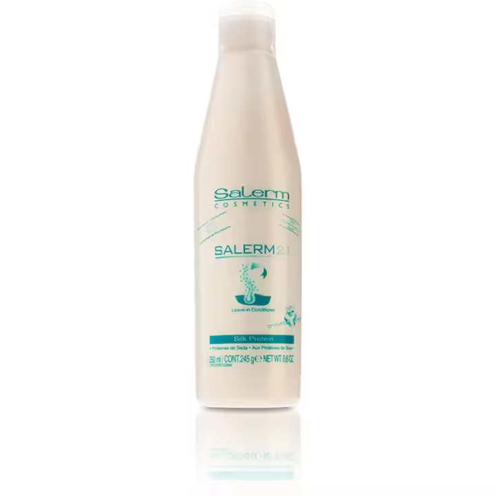 SALERM - Acondicionador de Pelo Instantáneo - Salerm 21 Silk Protein - 250 ml - sin Aclarado o con Aclarado - con Proteínas de Seda - Protector del Calor e Hidratante - 1