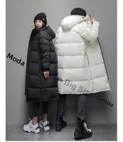 Abrigo De Pollo Blanca Hinchado Para Hombres Chaqueta De Invierno Con Capucha Casual De Color Sólido Outerwear Para Parejas Ropa Exterior - details 8