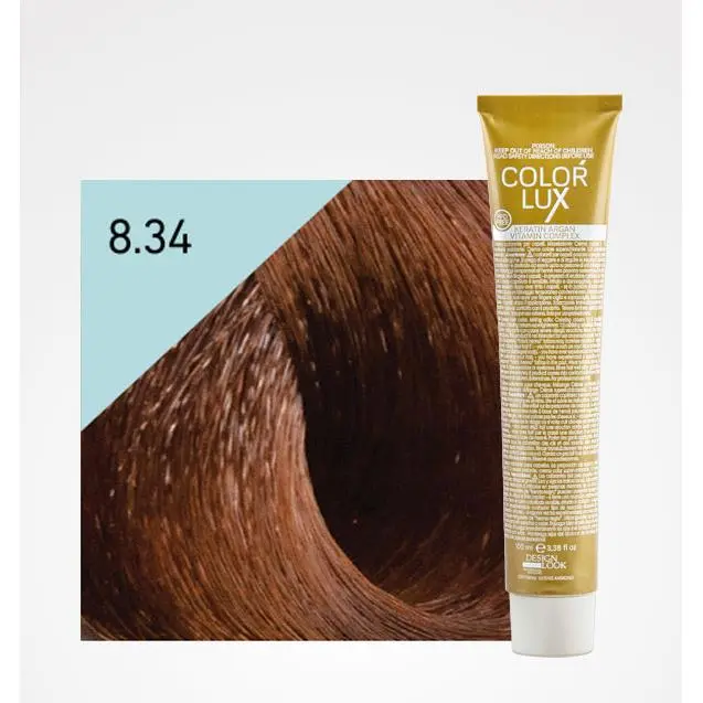 Tinte en Crema Color Lux 100ml: 8.34 Rubio Claro Dorado Cobre - Design Look - 1