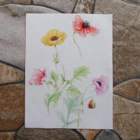 1pc Tela De Algodón Tejida a Mano Con Pintura Al Acuarela Flor DIY Decorativa Y Patchwork Tela Tejida a Mano Antideslizante Para Manualidades - details 4