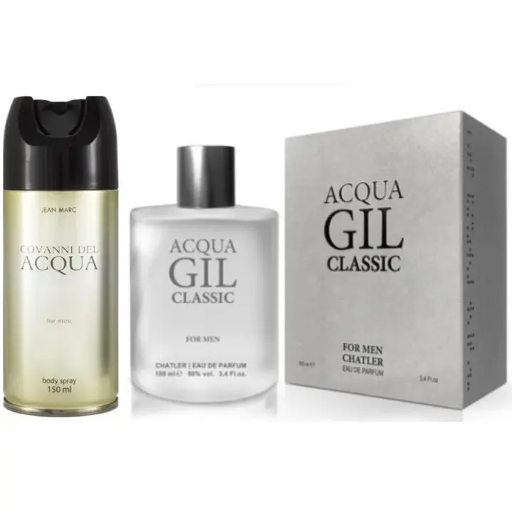 PACK AHORRO SUPERVENTAS PARA HOMBRE-------PERFUME ACQUA GIL 100ML MEN CHATLER Y DESODORANTE GIOVANNI 150ML------MARCA CHATLER - 1