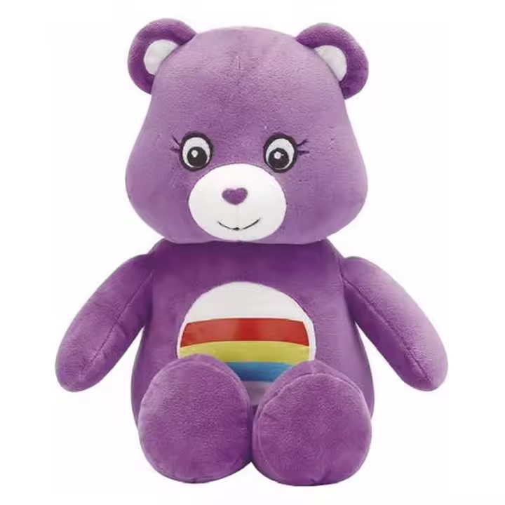 Peluche osito amoroso en color lila con bolsillo multicolor 22-253 - 1