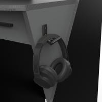 Miroytengo Mesa Gaming Skin  en Color Gris y Negro con 1 Cajón y 1 Gancho para los Cascos 90x124x60 cm - details 2