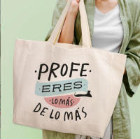 Bolsa Personalizada para Profes 'PROFE ERES LO MÁS' Tote Bag - Regalo Original - Asas Largas - details 0