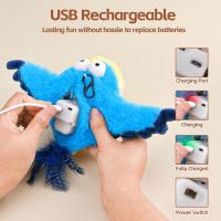 Juguete Interactivo Para Gatos Recargable Con Pájaro Silbante Y Batiente Sin Volar Con Nepote Para Gatos De Interior Juguete De Peluche Activado Al Tocar - details 11