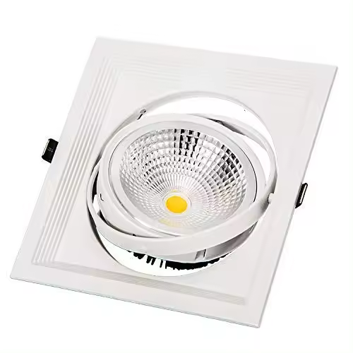 Plafón plano blanco con bombilla AR111 luz fría 6500K - 1