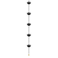 Cadena De Lluvia Negra Ajustable Para Exterior Con Adaptador Reemplazo De Tazas Para Alcantarillado Decoración Para Hogar - details 1