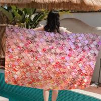 Toalla De Playa Para Niños Con Escamas De Sirena Colorida Toalla De Baño Grande Absorbente De Microfibra Para Natación Viajes Estilo Verano - details 15