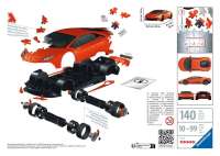 RAVENSBURGER - PUZZLE 3D LAMBORGHINI HURACAN EVO - 140 PIEZAS - RAVENSBURGER 11238 - details 1