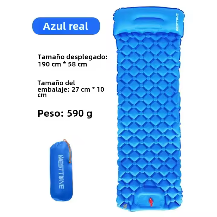 Manta De Acampar Inflable WESTTUNE Ultraligera Con Almohada Y Bomba Integrada Para Camping Y Senderismo Matrícula De TPU Nylon - 1