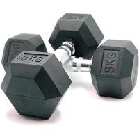 OZIO FITNESS 2 mancuernas hexagonales de 8 kg (par) profesionales ideales para tus entrenamiento - details 0