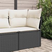 vidaXL Sillón de esquina de jardín con cojines ratán sintético beige en color beige y gris/Marrón/Gris y más | acolchados duraderos para sofás de jardín terraza exterior - details 6