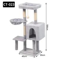 Árbol Rascador para Gatos, Torre de Juegos con Casa y Plataformas, 108x40x30 cm, Gris - details 1