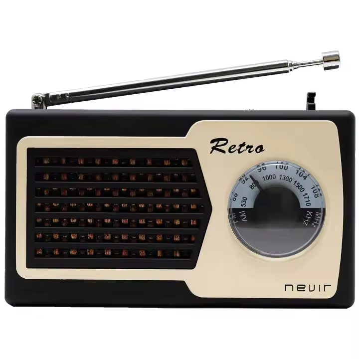 Nevir NVR-200 Negra Radio AM-FM Portátil con Antena Telescópica - 1