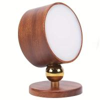 Lámpara De Pared Móvil Magnética Para Dormitorio Y Sala De Estar Interior Material De Madera Cargable USB Rotación De 360 Grados Luz De Sconce Toque - details 5