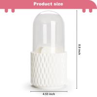 Organizador De Maquillaje Con Portar Cepillos Y Tapa Contenedor De Almacenamiento Para Cosméticos Para Mesita De Noche Y Baño - details 12