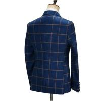 Traje De Novio 2024 Para Hombre Nueva Moda Elegante a Cuadros 2 Piezas Negocios Bodas Personalizado Con Cierre Simple Y Pantalón Cierre De Cremallera - details 6