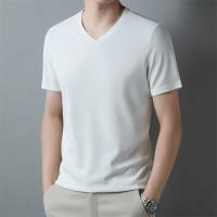 Camiseta Hombre Verano 2024 Cuello V Corta Transpirable Con Capucha Top Casual De Poliéster Para Primavera Y Verano - details 13