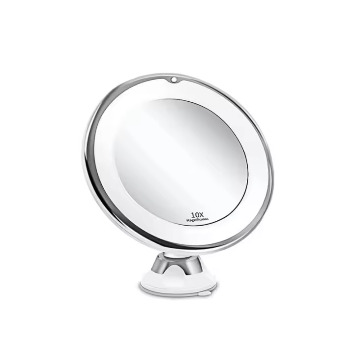 Espejo Redondo De Baño Con Soporte Y Ventosa De 10x Magnificación Rotación 360 Grados Para Ducha Espejo Antiniebla Para Lavabo - 1