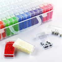 Caja De Almacenamiento De Joyería Y Perlas Para Pintura Diamante DIY Organizador De Accesorios De Joyería De Plástico Con 32/40/42/48/56/64 Slots - details 11