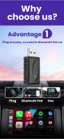 Adaptador Wireless Android Auto CarPlay Bluetooth WiFi Para Volvo Benz Audi Toyota Mazda Chevrolet Kia Ford Opel Hyundai VW - details 3