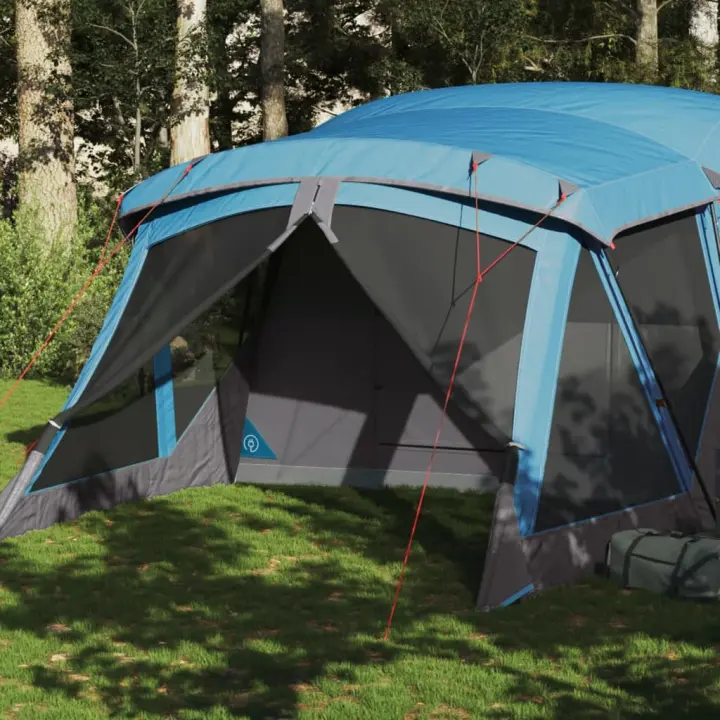 vidaXL Tienda de campaña con porche 4 personas impermeable azul - 1