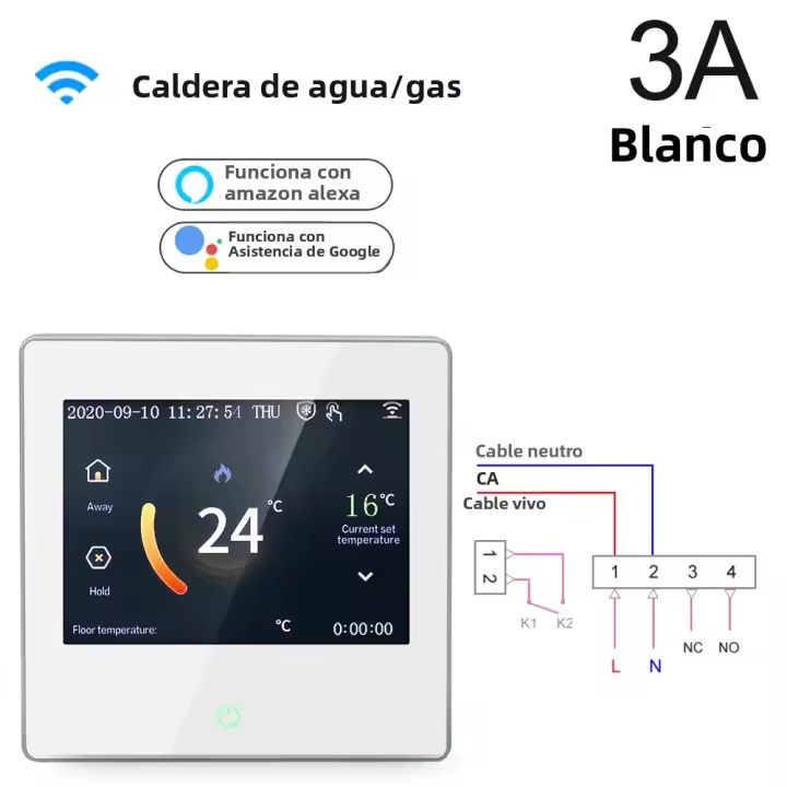 Termostato Inteligente WiFi Tuya Con Pantalla Táctil LED Celsius/Fahrenheit Controla El Calor Compatible Con Alexa Y Google Home - 1
