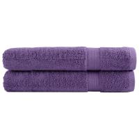 vidaXL Toallas premium 2 uds 100% algodón 100x200 cm 600 gsm Color Gris,  Marrón,  Morado y mas - details 2