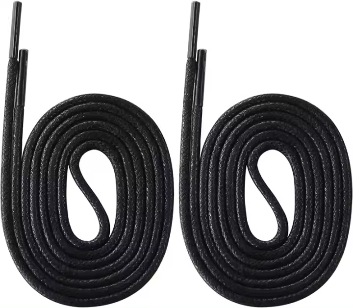2 pares de cordones redondos encerados, cordones finos de 2,5 mm, cordones duraderos para zapatos escolares y botas de vestir formales - 1
